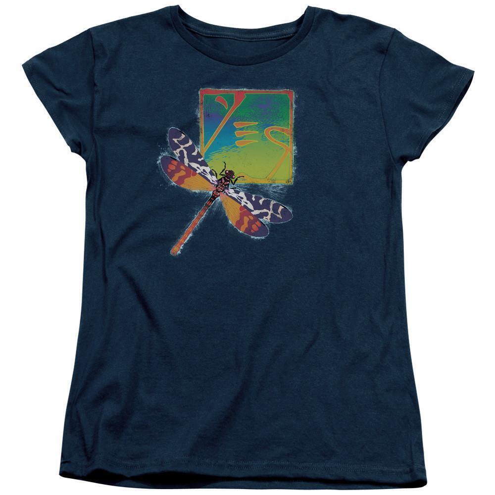 Yes Dragonfly Ss Womens T Shirt Navy